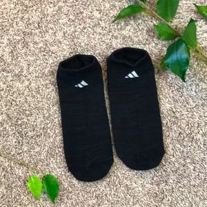 Black Adidas Athletic Ankle Socks Unisex Women's Men's Comfy No Show Sport